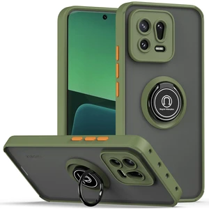 Xiaomi 13 Pro Için Yüzük Stand Mat Sert Silikon Telefon Kılıfı - Yeşil (Yurt Dışından)