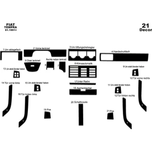 meriç cockpit design Meriç® Fiat Tempra Ön Torpido Kaplama Maun 21 Parça 1991-1995