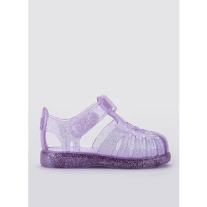 Lila Bebek Sandalet Kadınlar İçin Parlak Glitter Detaylı Hafif Ve Rahat