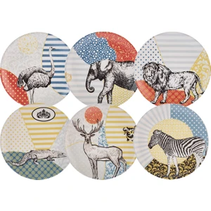 Animal Seramik 6 Kişilik Pasta Tatlı Takımı 21 cm