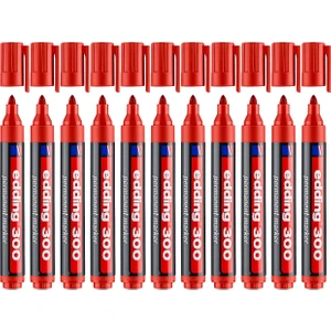 300 Permanent Markör Yuvarlak Uçlu Kalem 10 Lu Kırmızı