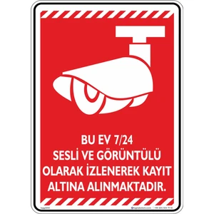İsg Tabelam Bu Ev Kapalı Devre Kamera Sistemi Ile Izlenmektedir./25x35cm/dekota