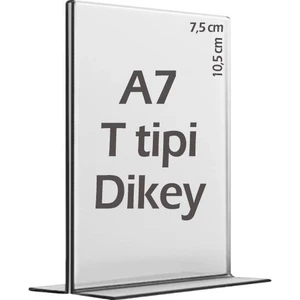 A7 T-Tipi Dikey Şeffaf Mika Föylük Menü Broşürlük Etiketlik