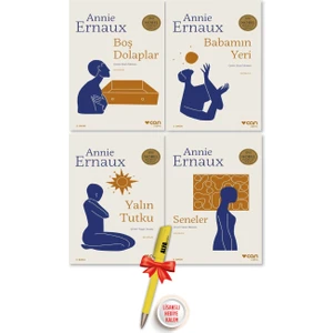 Annie Ernaux 4'lü Set - Boş Dolaplar + Babamın Yeri + Yalın Tutku + Seneler Nobel Ödül + Alfa Kalem
