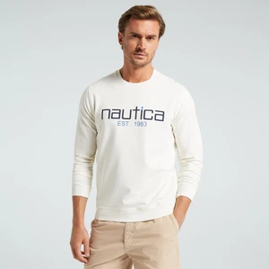 Nautıca Erkek Krem Standart Fıt Baskılı Sweatshirt K35610T.1MA