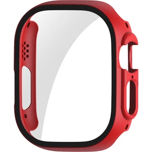 Apple Watch Ultra 49 mm Uyumlu Çerçeve Kılıf Komple Önü Kapatan Mika Ekran Kırılmaz Cam Korumalı