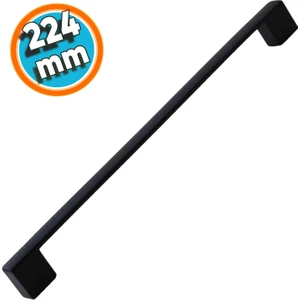 Mobilya Mutfak Banyo Dolabı Çekmece Dolap Kapak Kulpu Kulbu Mat Siyah 224 mm Metal Kulp