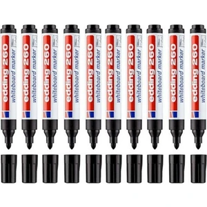 E-260 Beyaz Tahta Kalemi Siyah 10'lu Paket Ergonomik Tasarım ile Konforlu Yazım