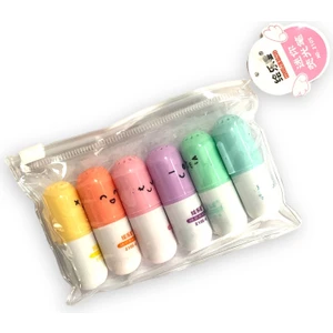 2105-6 Fosforlu Kalem Seti 6 Lı – Pastel Renkler