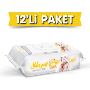 Sleepy Islak Havlu Sensitive 90''lı Kapaklı x12