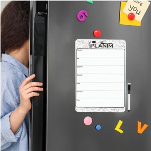Dünya Magnet Hafalık Menü Magnet Planlayıcı , Katlanabilir Silinebilir Mıknatıslı Yazı Tahtası + Kalem