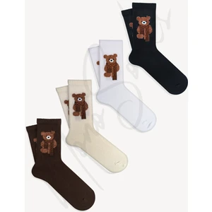 Mono Socks 4'lü Peluş Teddy Bear Ayı Çorap