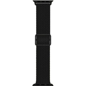 Apple Watch Series 8 45MM Kordon Braided Loop Band Siyah