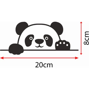 Bagajdan Bakan Panda Sticker Etiket Çıkartma Pc Laptop Araba Oto Motor 20 cm