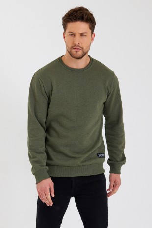 Mmetalic Bisiklet Yaka Etiket Detayı Içi Pamuklu Erkek Sweatshirt