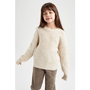 DeFacto Kız Çocuk Oversize Bisiklet Yaka Triko Kazak Fiyatı