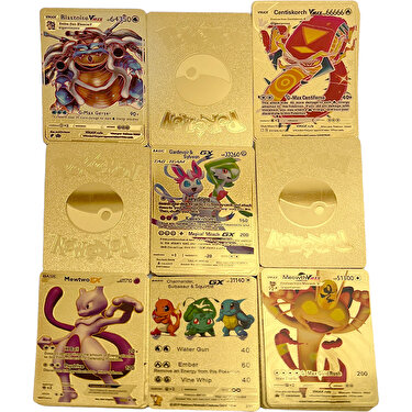 UDATOYS Pokemon Kartları Gold Card Altın Kabartmalı Fosforlu Fiyatı