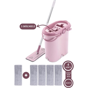 Flora Trio 3 Bölmeli Mop Temizlik Seti 14 lt Pembe Renkli 4 Fiyatı