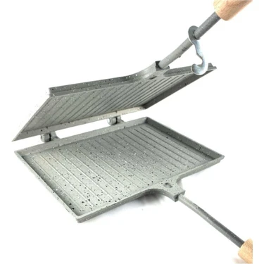 Taşhan Granit Kaplamalı Ocak Üstü Tost Makinesi 23x17 cm Yapışmaz Özellikli Çift Taraflı