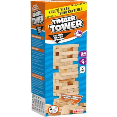 Timber Tower Denge Jenga 54 Parça Ahşap Denge Kule