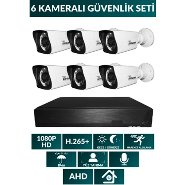 Picam 6 Kameralı Güvenlik Seti - 5 Mp Sony Lensli Full Hd 1080P 320 GB Hard Disk - Güvenlik