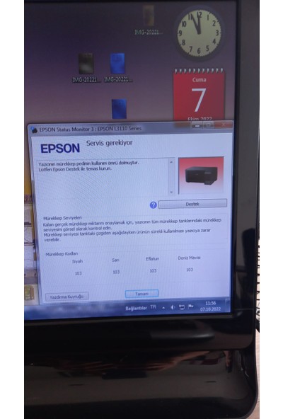 Epson L1110 L3100 L3110 L3150 L3210 L3250 Serisi Pad Reset Seti