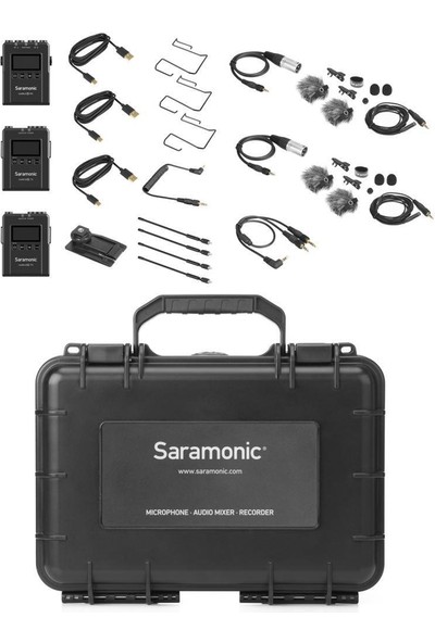 Saramonic UWMIC9S Kit 2 (Rx + Tx + Tx) Kablosuz Yaka Mikrofonu