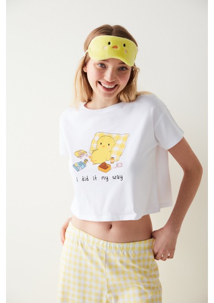 Hooray Printed Tişört Pijama Üstü