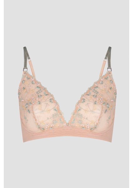 Glam Broderie Sütyen Kadınlar İçin Nefes Alabilir Yapı ve Dikişsiz Rahatlık