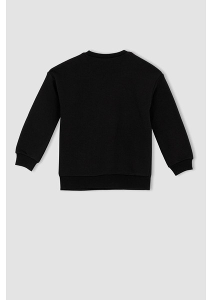 Kız Çocuk Bisiklet Yaka İçi Yumuşak Tüylü Sweatshirt Z4610A622AU