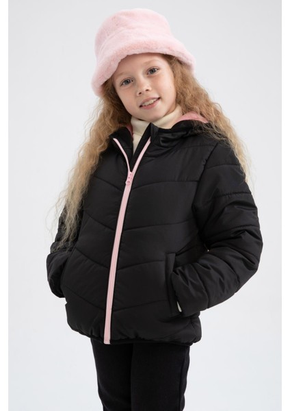 Kız Çocuk Kapüşonlu Polar Astarlı Mont Y9597A622AU