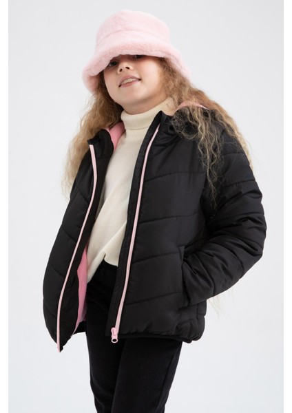 Kız Çocuk Kapüşonlu Polar Astarlı Mont Y9597A622AU