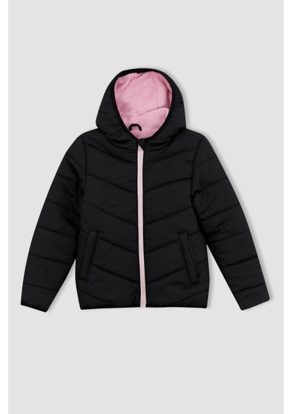 Kız Çocuk Kapüşonlu Polar Astarlı Mont Y9597A622AU
