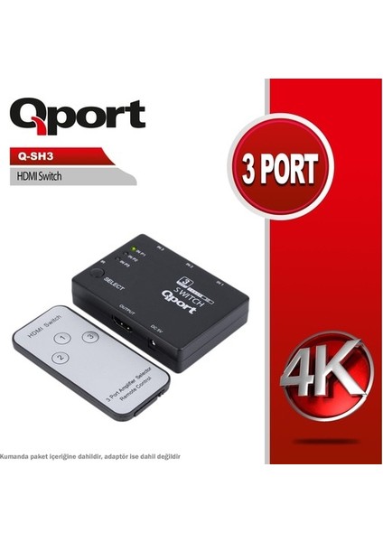 Q-Sh3 3 Portlu HDMI Swıtch