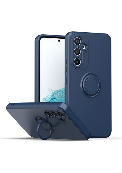 Samsung Galaxy A54 Için Ince Silikon Yüzük Stand Telefon Kılıfı - Mavi (Yurt Dışından)