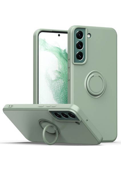 Samsung Galaxy S21 Fe 5g Için Ince Silikon Yüzük Stand Telefon Kılıfı - Turkuaz (Yurt Dışından)