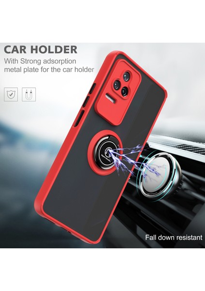 Xiaomi Redmi K50 / K50 Pro Için Yüzük Stand Mat Sert Silikon Telefon Kılıfı - Sarı (Yurt Dışından) fırsatları