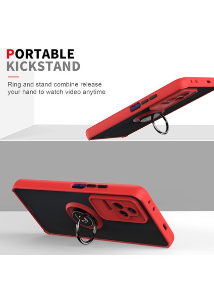 Xiaomi Redmi K50 / K50 Pro Için Yüzük Stand Mat Sert Silikon Telefon Kılıfı - Sarı (Yurt Dışından) indirimleri