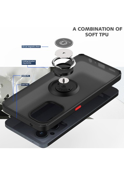 Oneplus Nord N20 5g Için Yüzük Stand Mat Sert Silikon Telefon Kılıfı - Koyu Yeşil (Yurt Dışından) modelleri