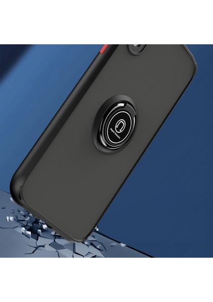 iPhone Xr Için Yüzük Stand Mat Sert Silikon Telefon Kılıfı - Siyah (Yurt Dışından) indirimleri