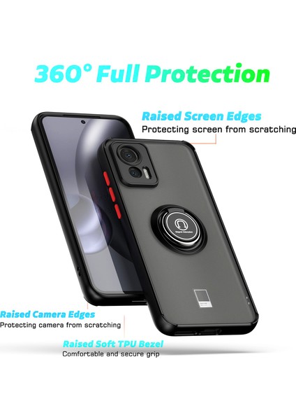 Motorola Edge 30 Neo Için Yüzük Stand Mat Sert Silikon Telefon Kılıfı - Siyah/kırmızı (Yurt Dışından) indirimleri