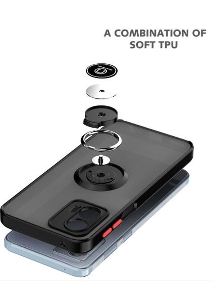 Motorola Moto G 5g 2023 Için Yüzük Stand Mat Sert Silikon Telefon Kılıfı - Sarı (Yurt Dışından) modelleri