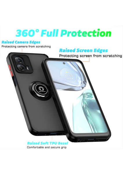 Motorola Moto G 5g 2023 Için Yüzük Stand Mat Sert Silikon Telefon Kılıfı - Sarı (Yurt Dışından) indirimleri