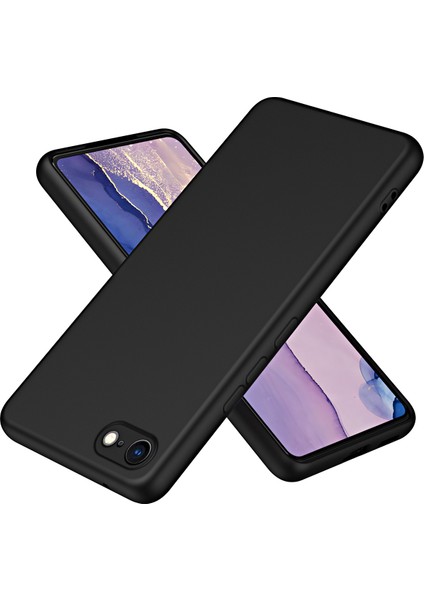 iPhone Se 2020/2022 / 8 / 7 Için Ince Likit Silikon Yumuşak Telefon Kılıfı - Siyah (Yurt Dışından)