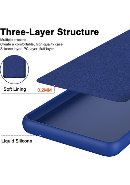Samsung Galaxy S21 Fe 5g Için Ince Likit Silikon Yumuşak Telefon Kılıfı - Mavi (Yurt Dışından)