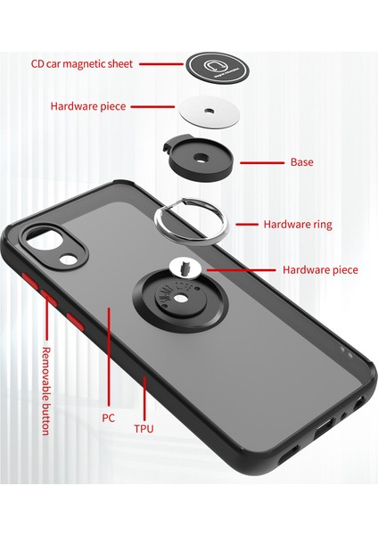 Samsung Galaxy A03 Core Için Yüzük Stand Mat Sert Silikon Telefon Kılıfı - Yeşil (Yurt Dışından) modelleri