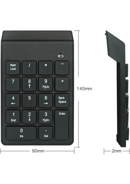 Mini Kablosuz Wireless 2.4 Ghz USB Numerik Klavye Numpad Keypad Sayısal Tuş Takımı