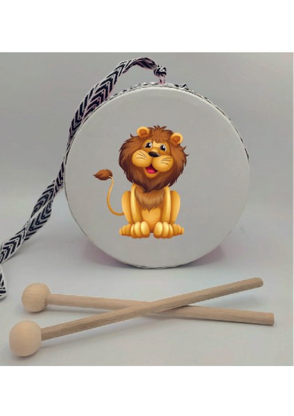 Aslan Baskılı Deri Oyuncak Çocuk Davulu Mavi (1-5 Yaş) fiyatları