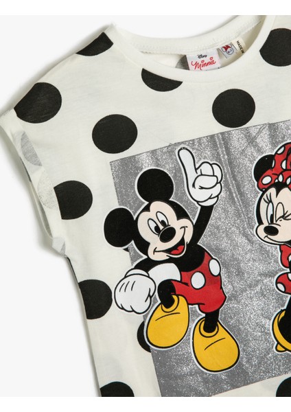 Minnie Mouse Tişört Oversize Lisanslı Parıltılı Pamuklu