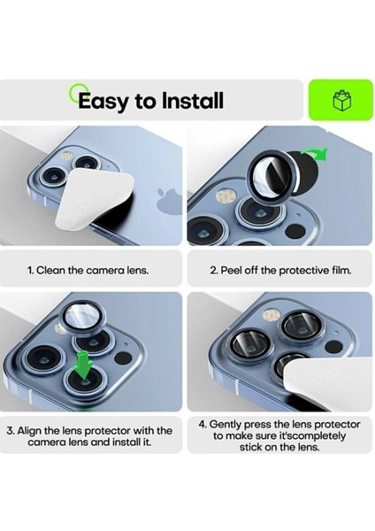 Iphone 14 Pro ve 14 Promax Birebir Uyumlu Kamera Lens Koruyucu Cam